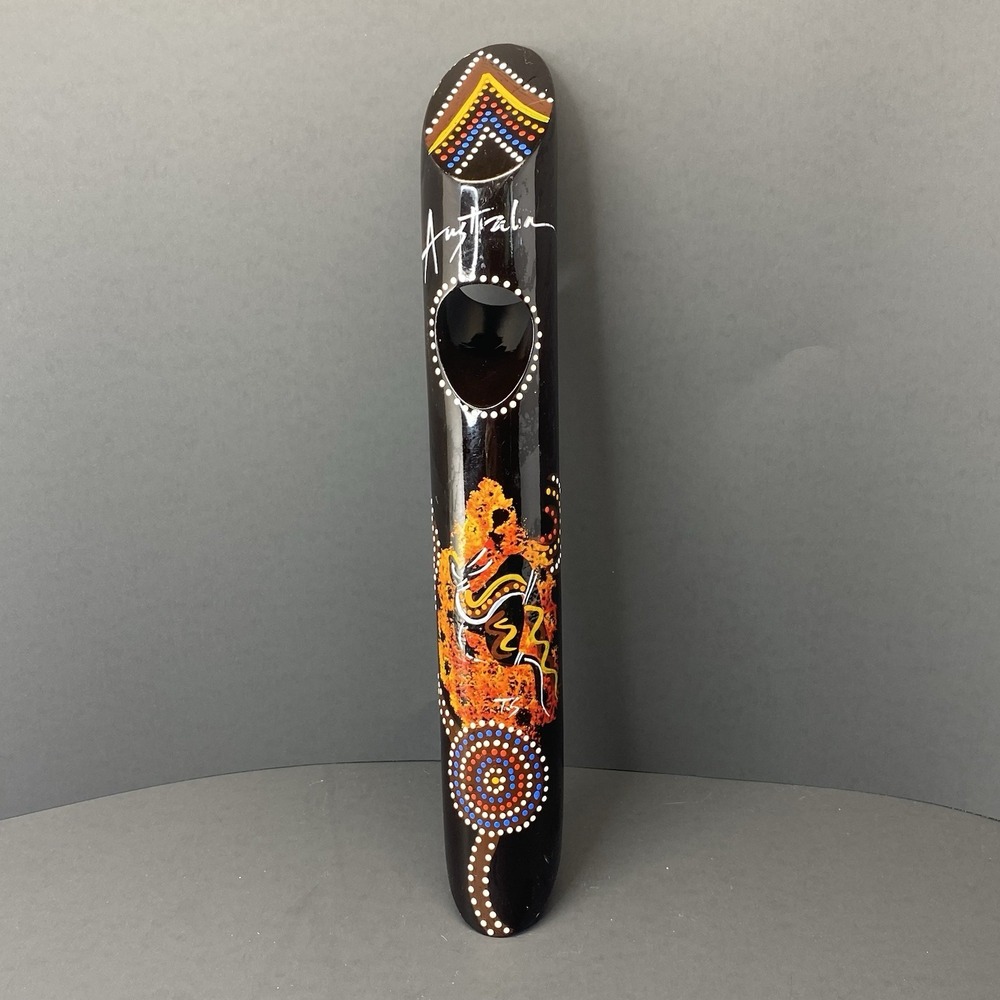 Wine‎ Bottle Holder Australian Wooden Balancing with Aboriginal Hand Painted